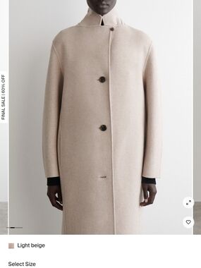 NWT Cos Double Faced Light Beige Long Wool Coat